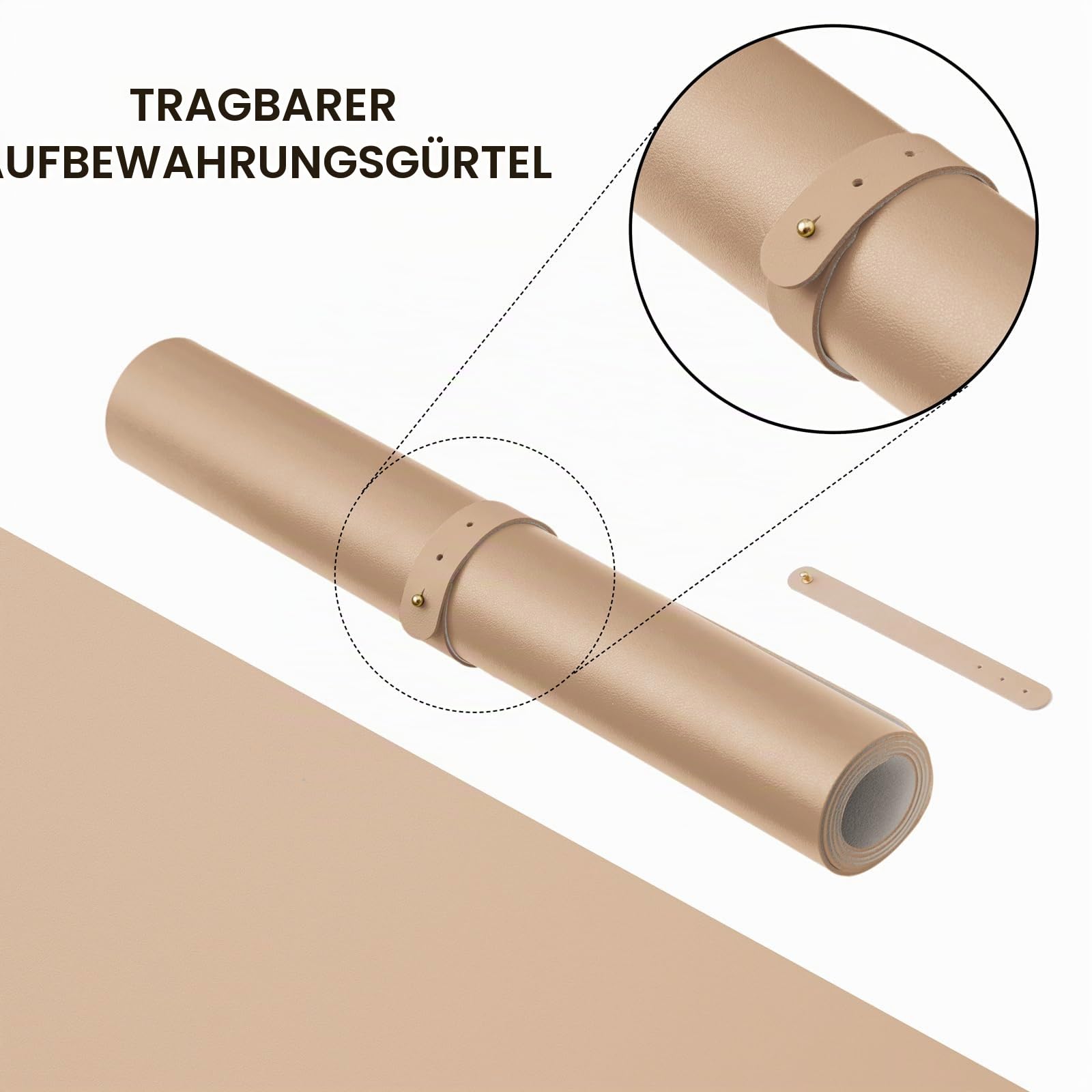 Leder-Schreibtischunterlage – rutschfeste PU-Schreibtischunterlage und Mauspads für Büro und Zuhause – Schreibtisch-Organisation und Zubehör (Aprikose,80cmx 40cm)