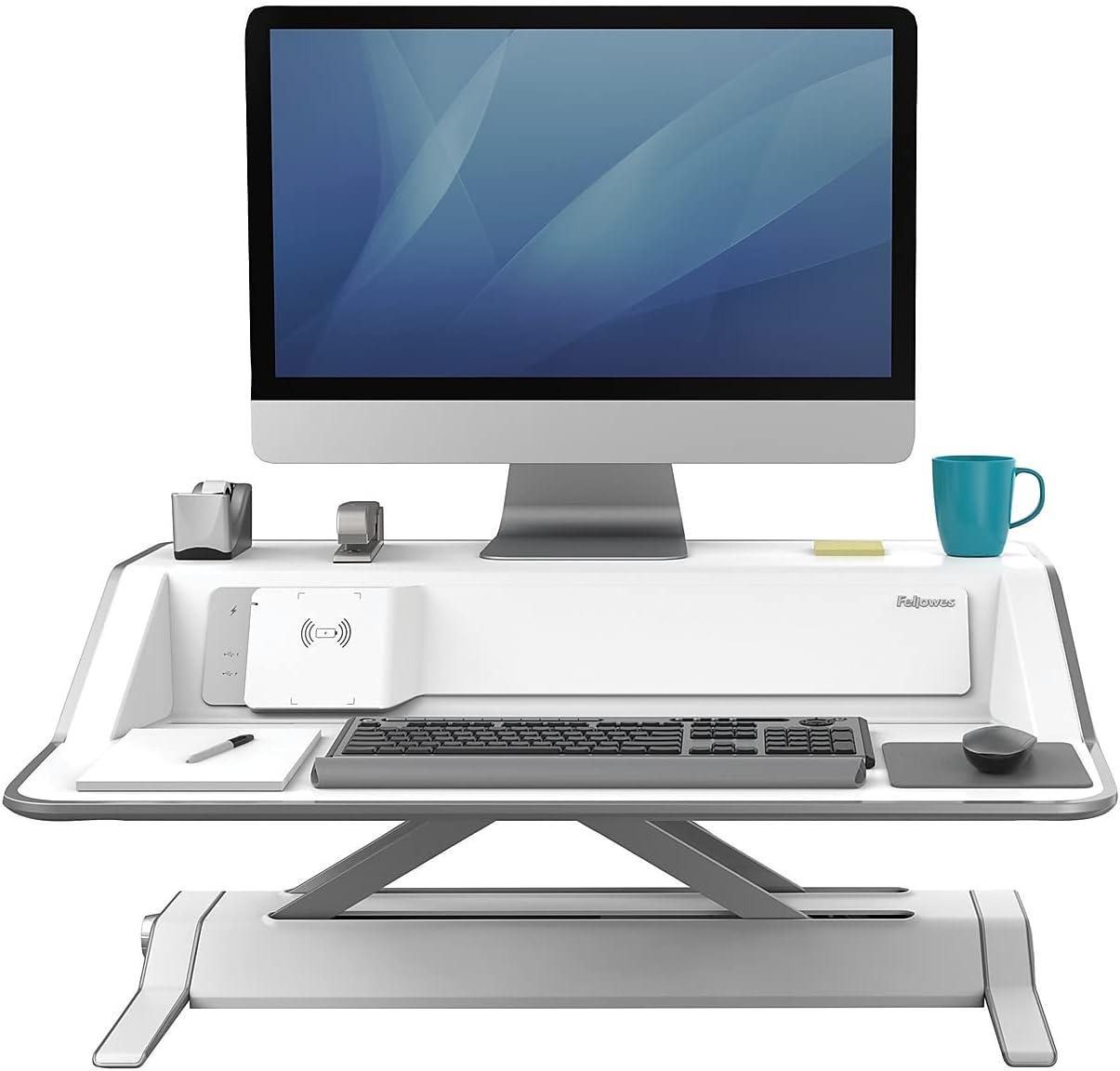 Fellowes Lotus DX sit-Stand Workstation - Stand for LCD Display/ Keyboard/ Mouse - White
