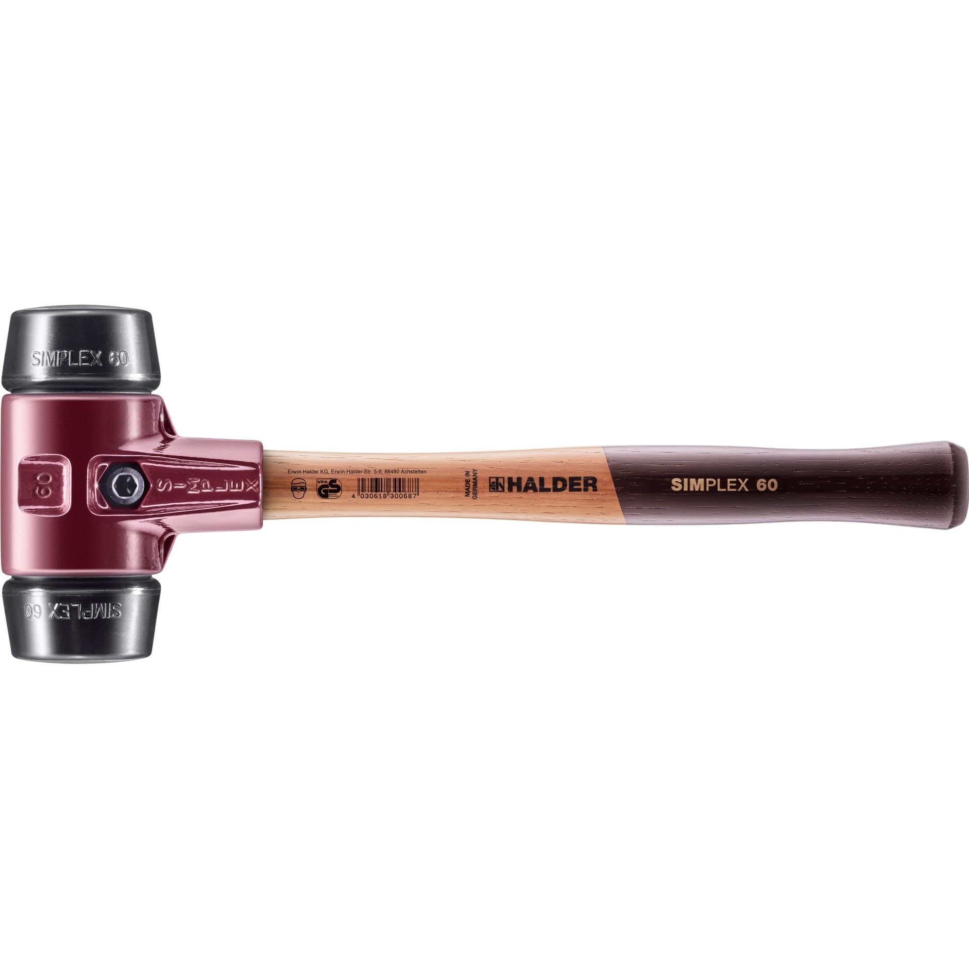 Halder 3002060 60 mm 3002 Rubber "Simlpex" EH Soft-Face Mallet - Multi-Colour