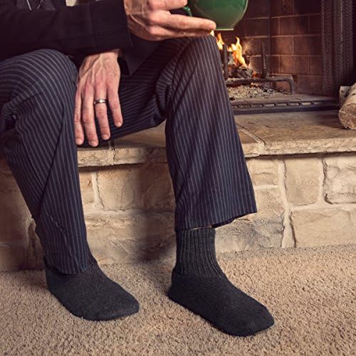 MUK LUKS Men's Morty Ragg Wool Slipper Sock, Black, Small | Image 7