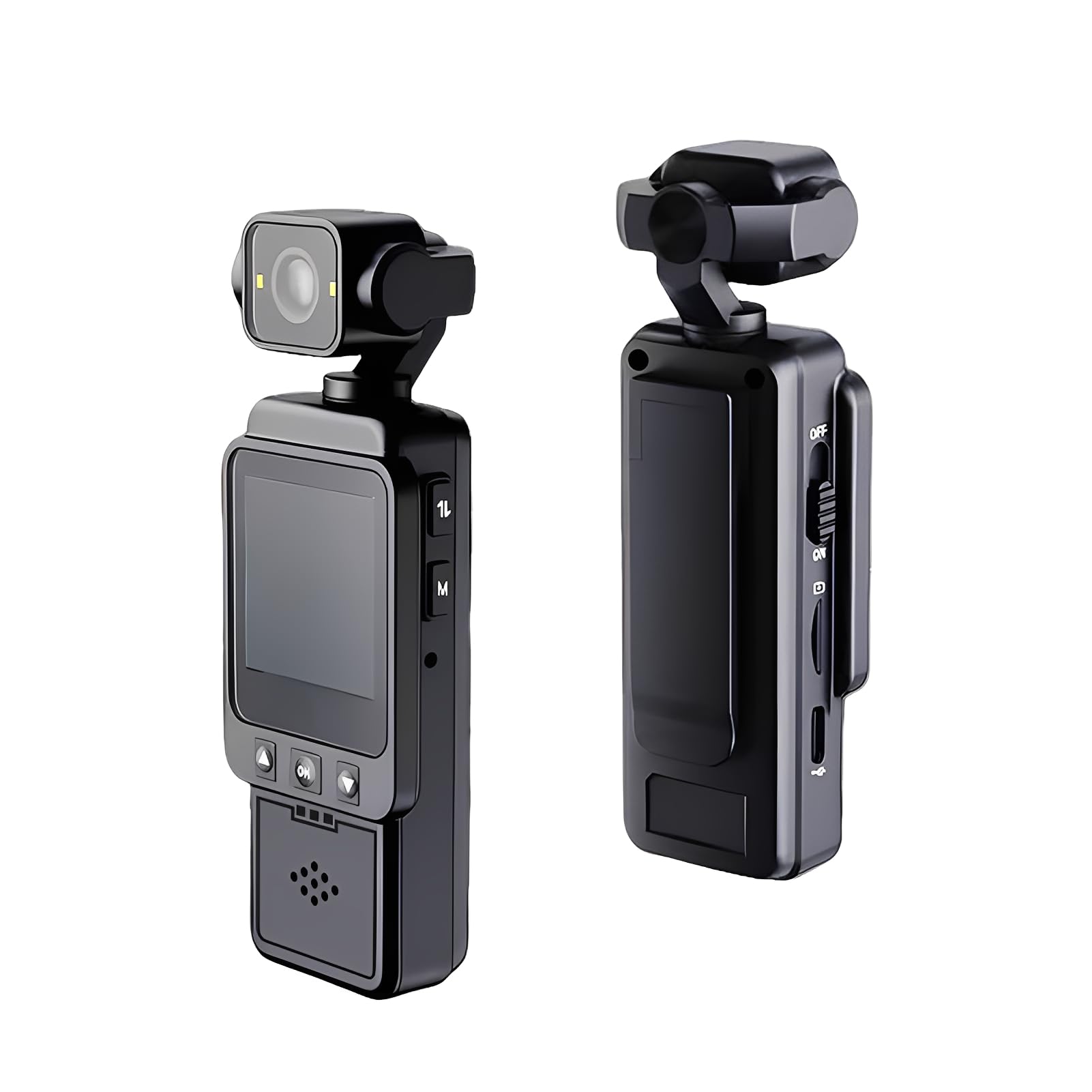 Fabater 1080P Body Cam, Camcorder with Clamp, 360 Rotating Lens and Motion Detection, 1000mAh Pocket Cam for Outdoor Law Enforcement Guard Travel-image-34