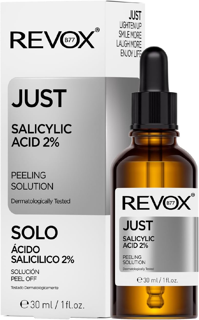 REVOX B77 - Just Salicylic Acid 2%, 30 ml, Salicylic Acid Serum, Facial Peeling, for Oily, Combination and Acne-Prone Skin, Exfoliant that Deeply Cleanses Pores, Regulates Excess Sebum