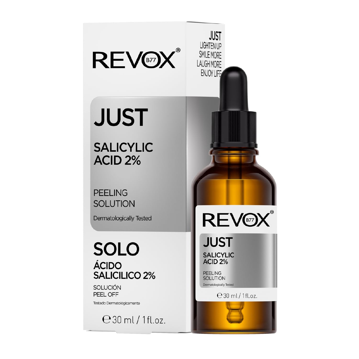  REVOX B77 Acido Salicilico 2% Seroglobale, 30 ml, Pillole Exfolianti per Pelle Grassa, Mescolata e con Acnez, Profondo 