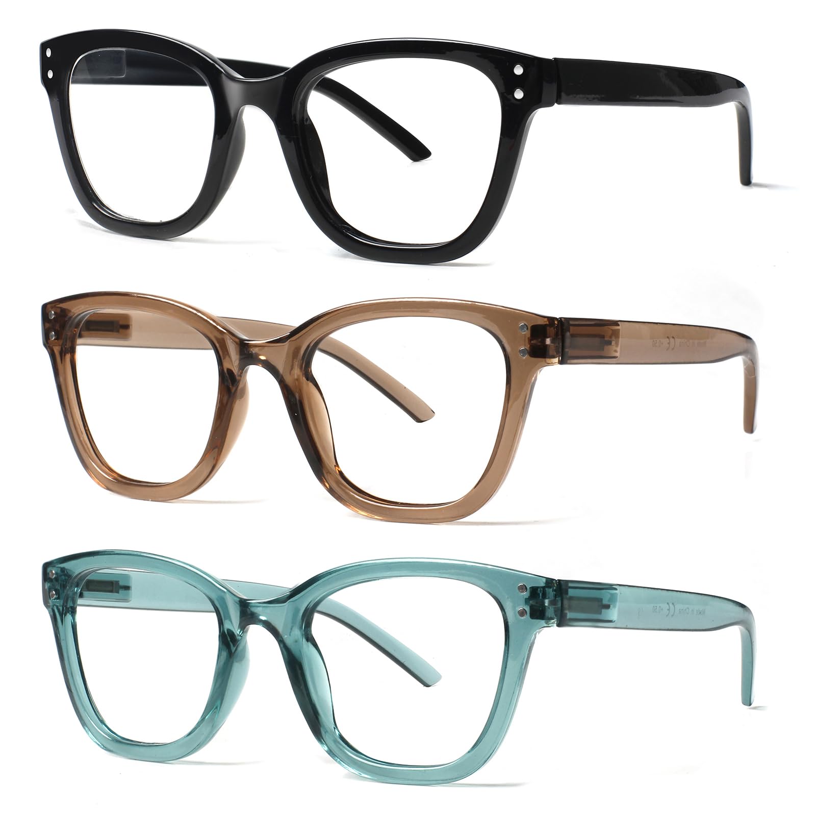 JOSCHOO Reading Glasses Blue Light Blocking Readers Spring Hinge Glasses for Reading for Men and Women