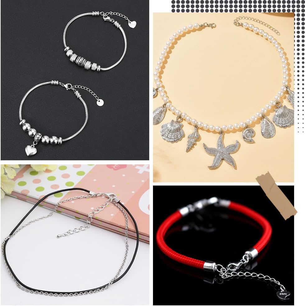 Beebeecraft 1 Box 30Pcs Lobster Claw Clasps 925 Sterling Silver Plated Brass Jewelry Lobster Clasps with 60Pcs 5mm Open Jump Rings for Jewellery Making Bracelets Necklace