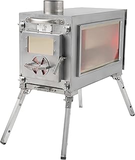 Rbm Outdoors Camping Stoves for Tents, Shelters, Yurts. Portable Wood Burning Folding Stove for Camp, Cooking Outdoor. Compact Folding Pipes Chimney (Caminus M)