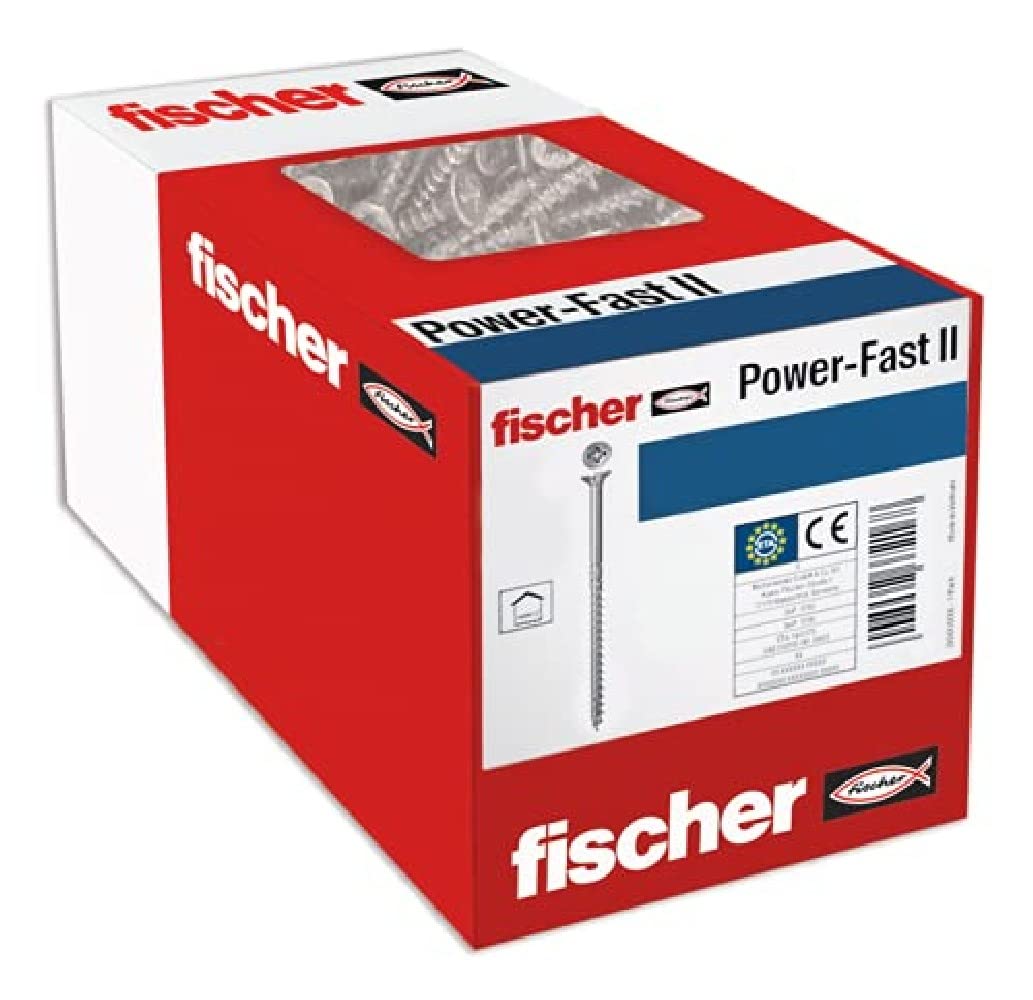 Fischer Tornillos FPF II, Caja de tornillos para madera, Rosca parcial, Cincados, Caja de 30 Unidades, Cinc, 5,0 x 80 — view 6