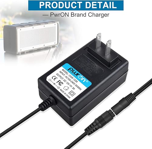 Miniatura 2 de PwrON Adaptador de CA de 12 V para Braven BRV-X 14073941 14113952 13113902 Altavoz inalámbrico ultra resistente Braven BRVX BRVXGWB BRVXBBB BRV-HD