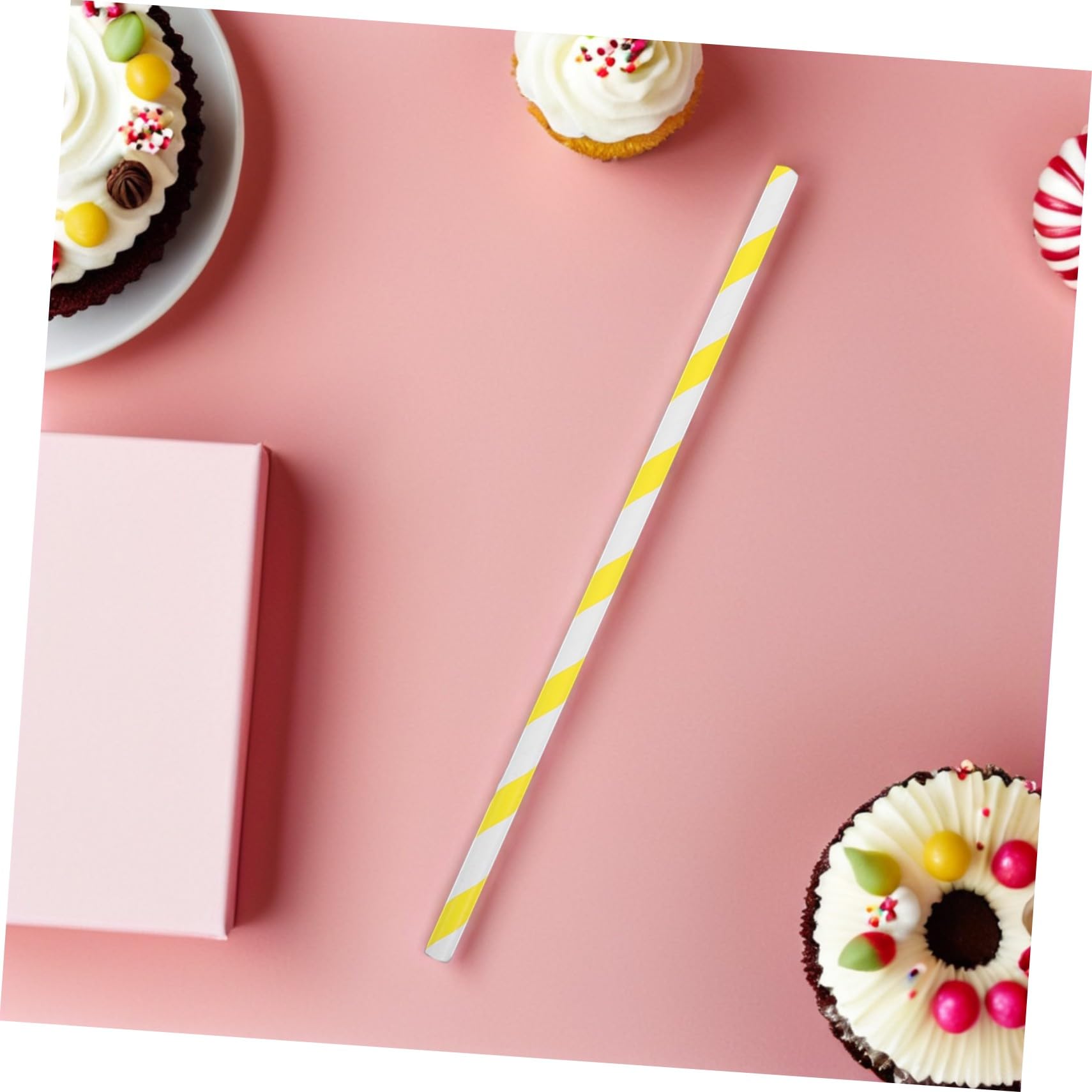 150piezas Palitos de Papel de Algodón de Azúcar Palitos de Piruleta para Decoración de Cupcakes y Fiestas de Cumpleaños de Algodón de Azúcar