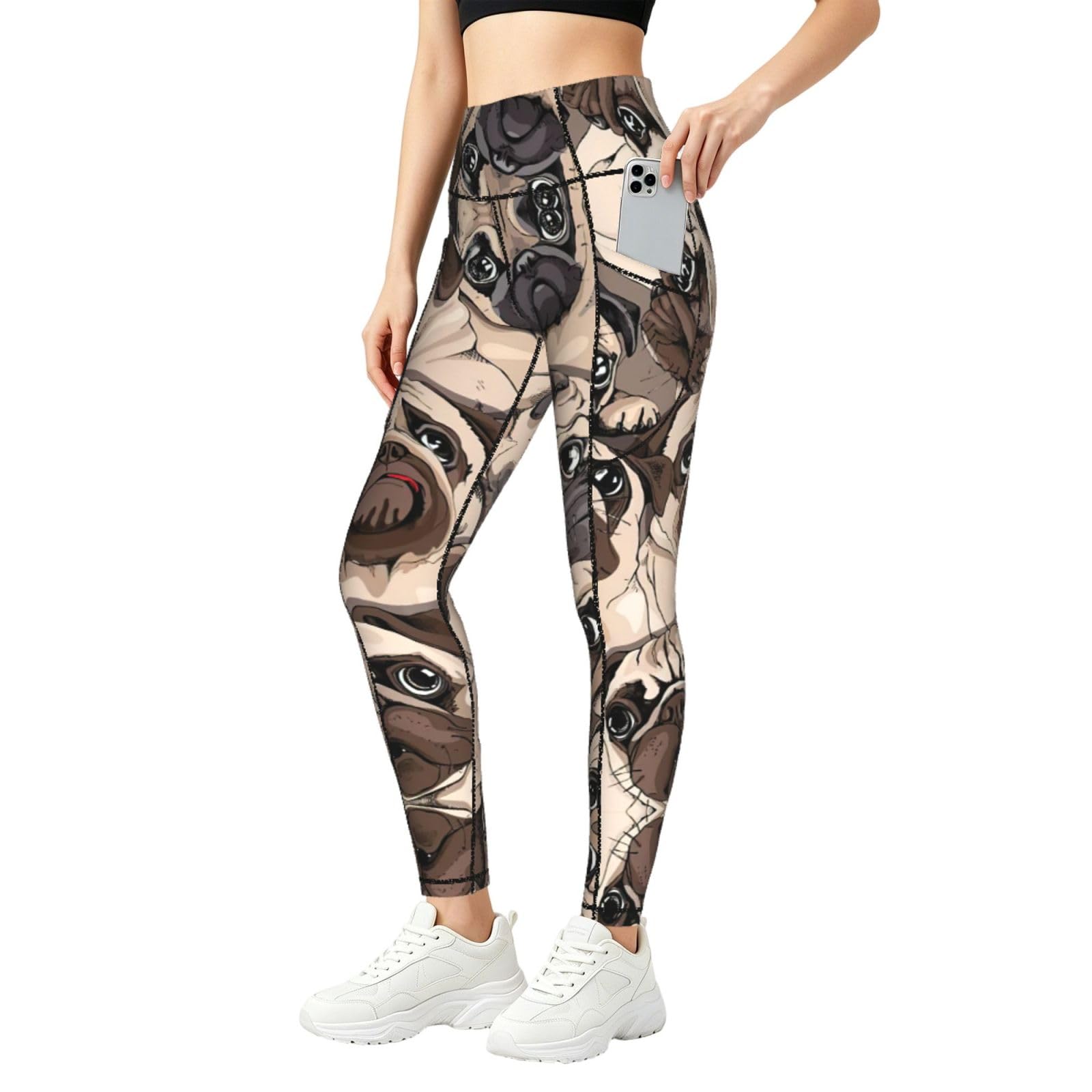 Leggings carlino mujer con bolsillos para entrenar sin cargas 8