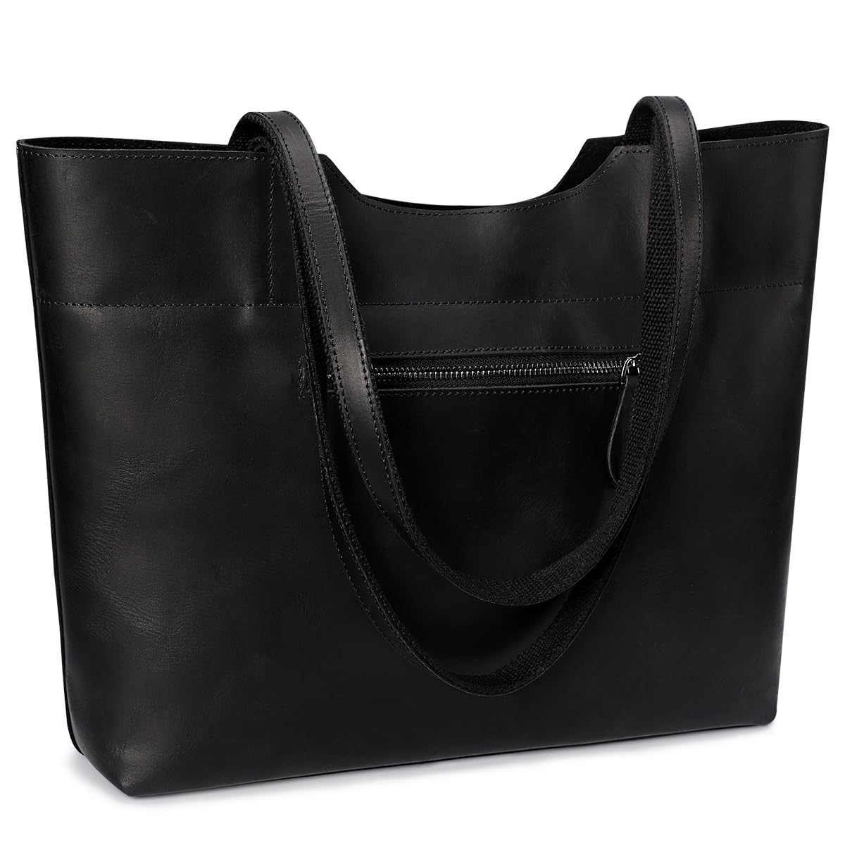 S-ZONE Vintage Genuine Leather Tote Bag for Women Large Handbag Shoulder Purse