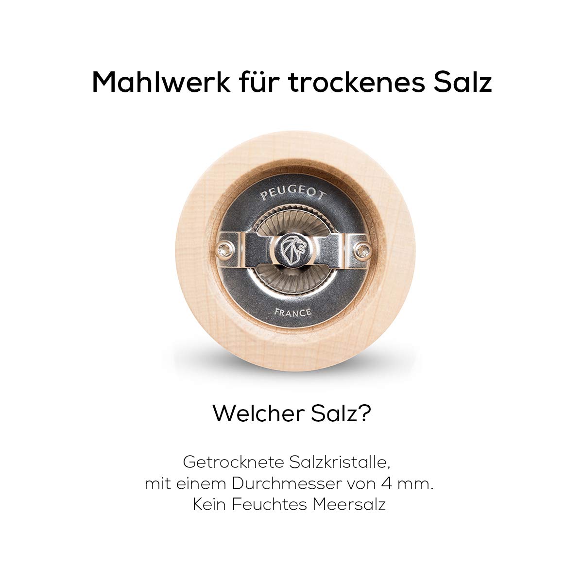 PEUGEOT - Salzmühle Paris u‘Select 27 cm - 6 voreingestellte Mahlgrade - Aus PEFC-zertifiziertem Holz - französisches Know-how - Schokolade