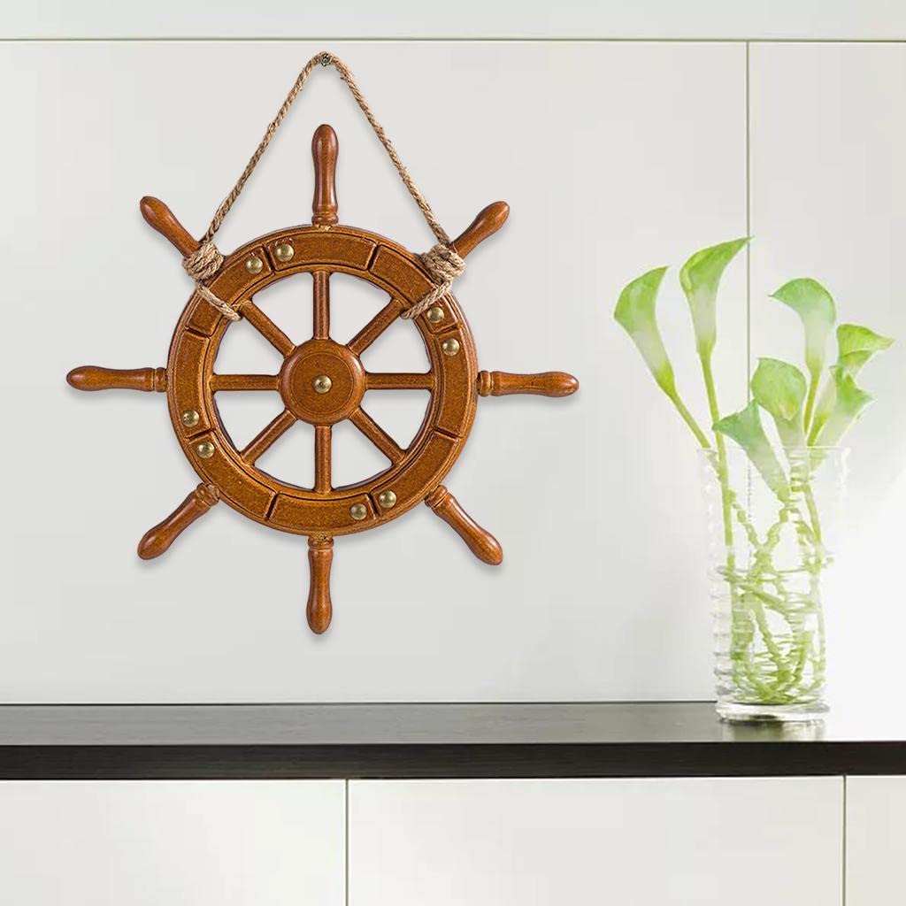 LOVIVER Timone Fatto a Mano in Legno Sea Life Tema Ornamento da Parete Decorazioni da Appendere Decorazioni Marine, 35 cm
