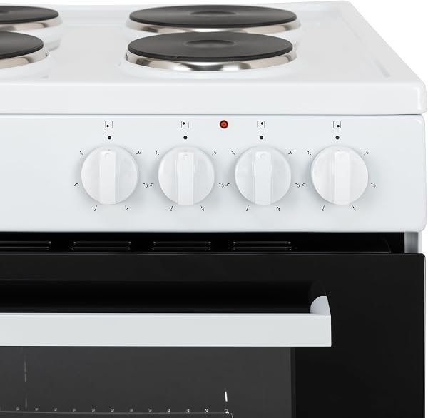Willow WSE60WH 68L Freestanding Single Cavity Cooker, 60cm Electric Cooker - White - 4