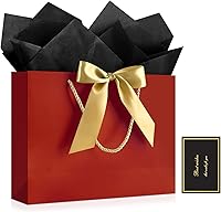 Vista 31 de Bolsas de regalo JMANNI, 1 pieza de bolsas de regalo grandes con cinta y 1 tarjeta de felicitación con 2 papeles de seda, bolsa de regalo de papel