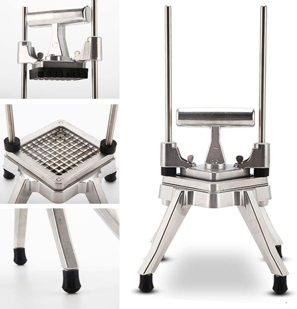 Commercial Vegetable Fruit Chopper With 1/4″ Blade Food Dicer Kattex French Fry Cutter Onion Slicer Stainless Steel for Potato Tomato Peppers Mushroom (1/4" Chopper Blade)