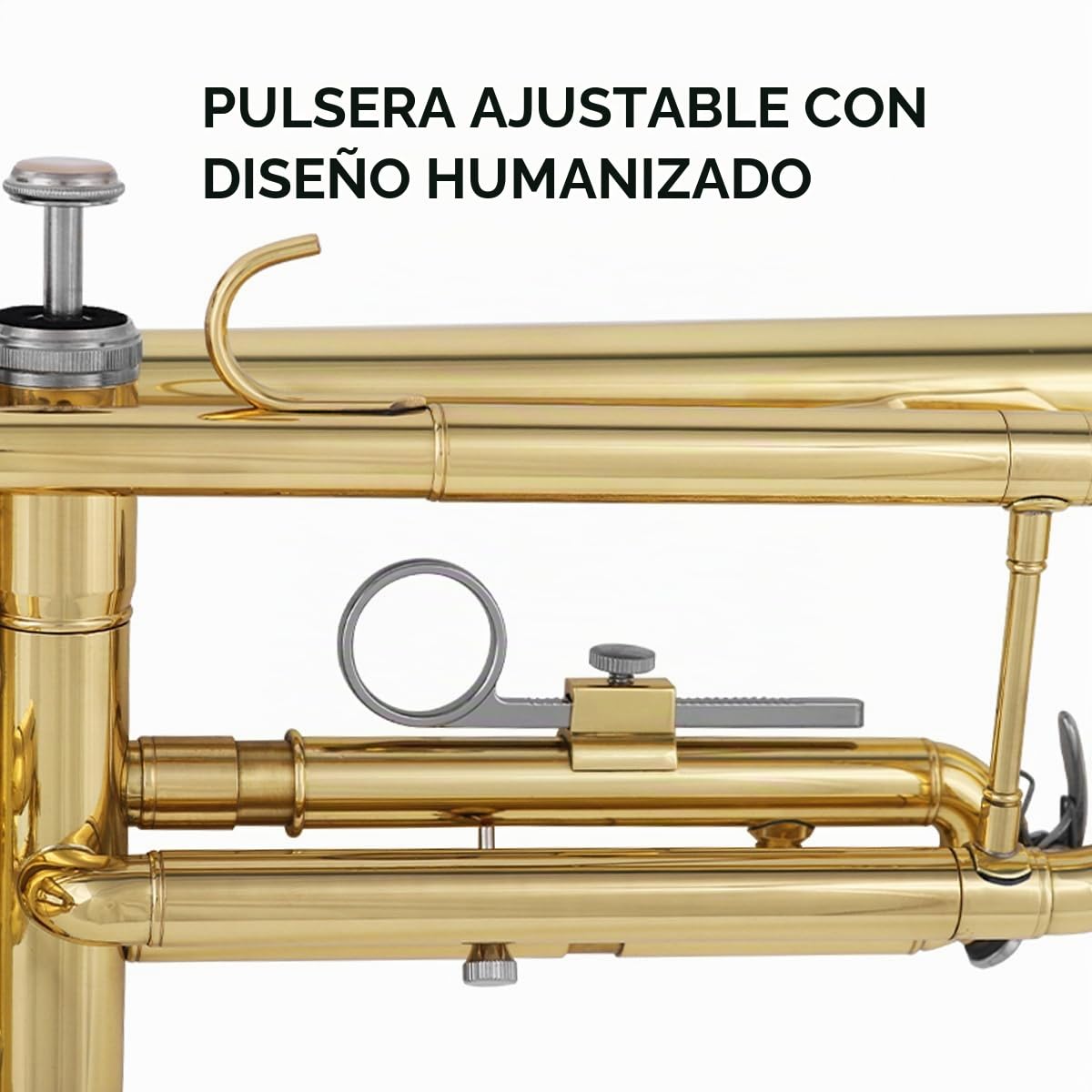 Conjunto de Trompeta Estándar Bullfighter Trompeta estándar Bb de latón con estuche rígido, guantes, paño de limpieza, boquilla de trompeta 7C, trompetas para principiantes y estudiantes (Dorado)