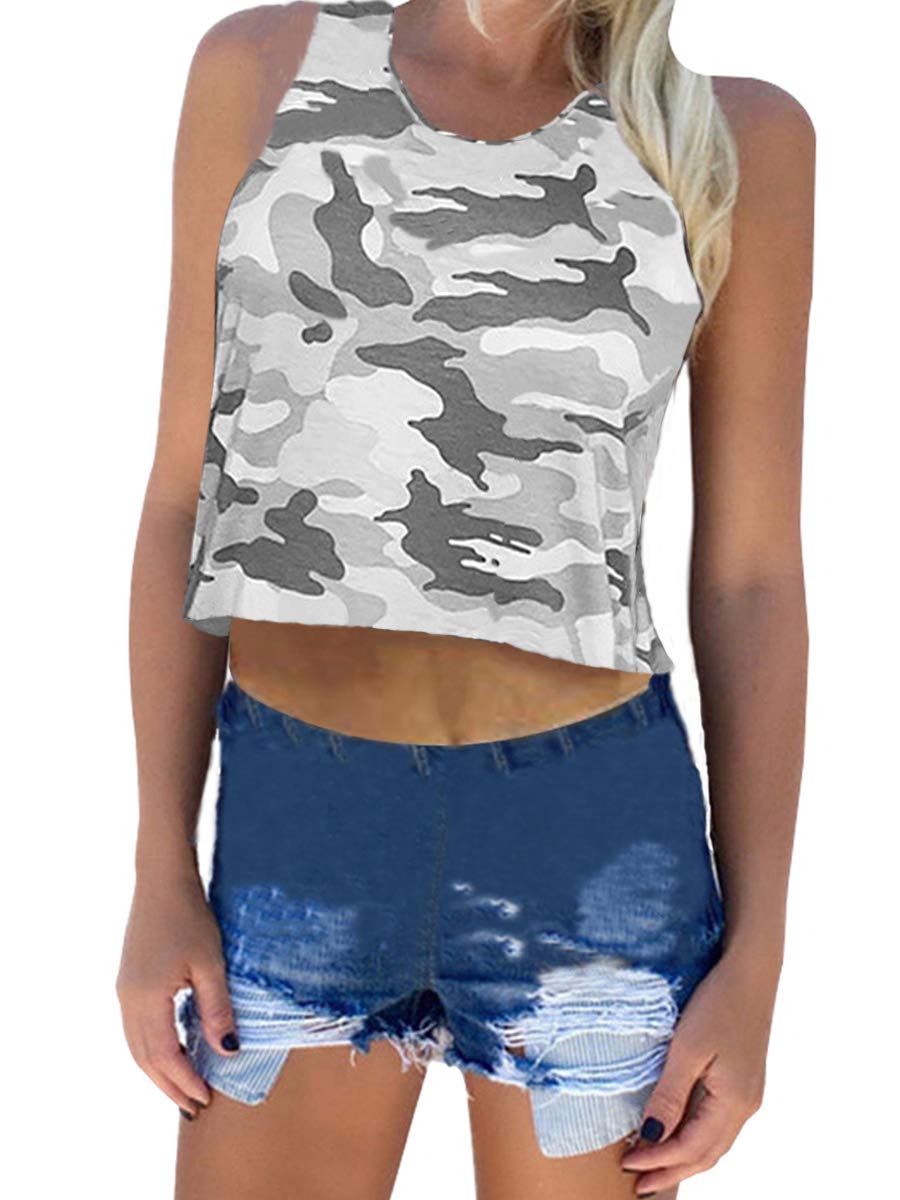 ZcavyCrop Tops Cute Muscle Tank Sports Running Shirts Racerback Tank Top Sleeveless Workout Tops for Women