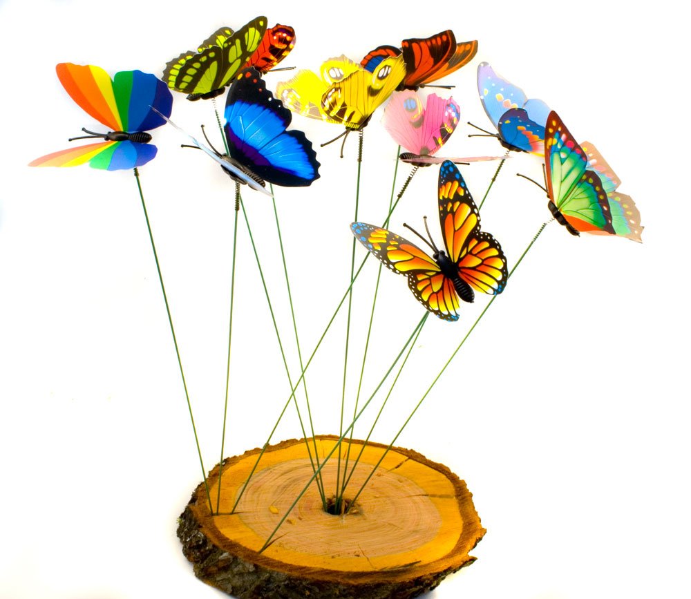 10 farfalle decorative per giardino, balcone, colori misti, 7 cm x 5 cm