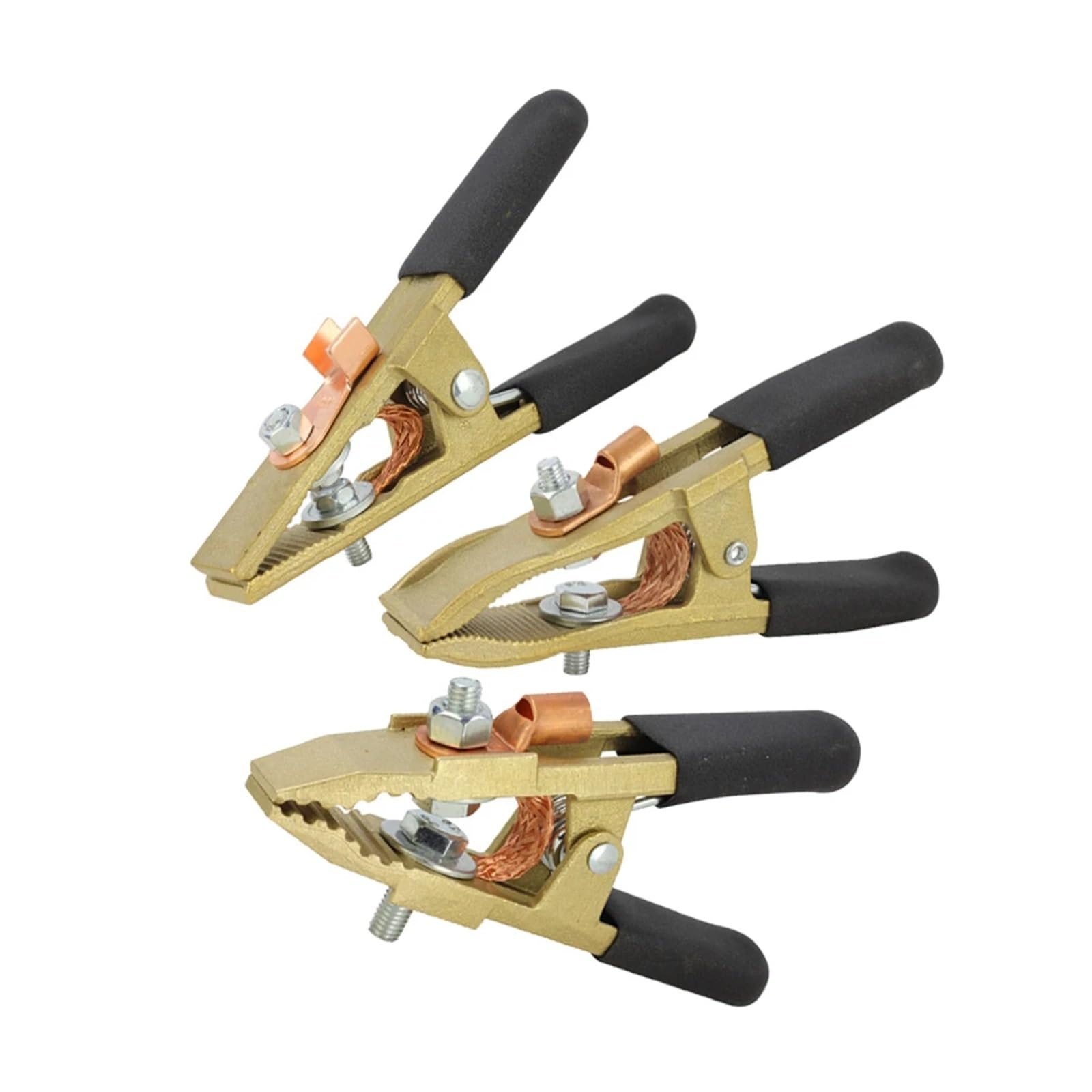 Pinza Soldadura Abrazadera de Cable de tierra en forma de A, 260/300/400/800A, trabajo de puesta a tierra de latón 1 ud. | 800A Black