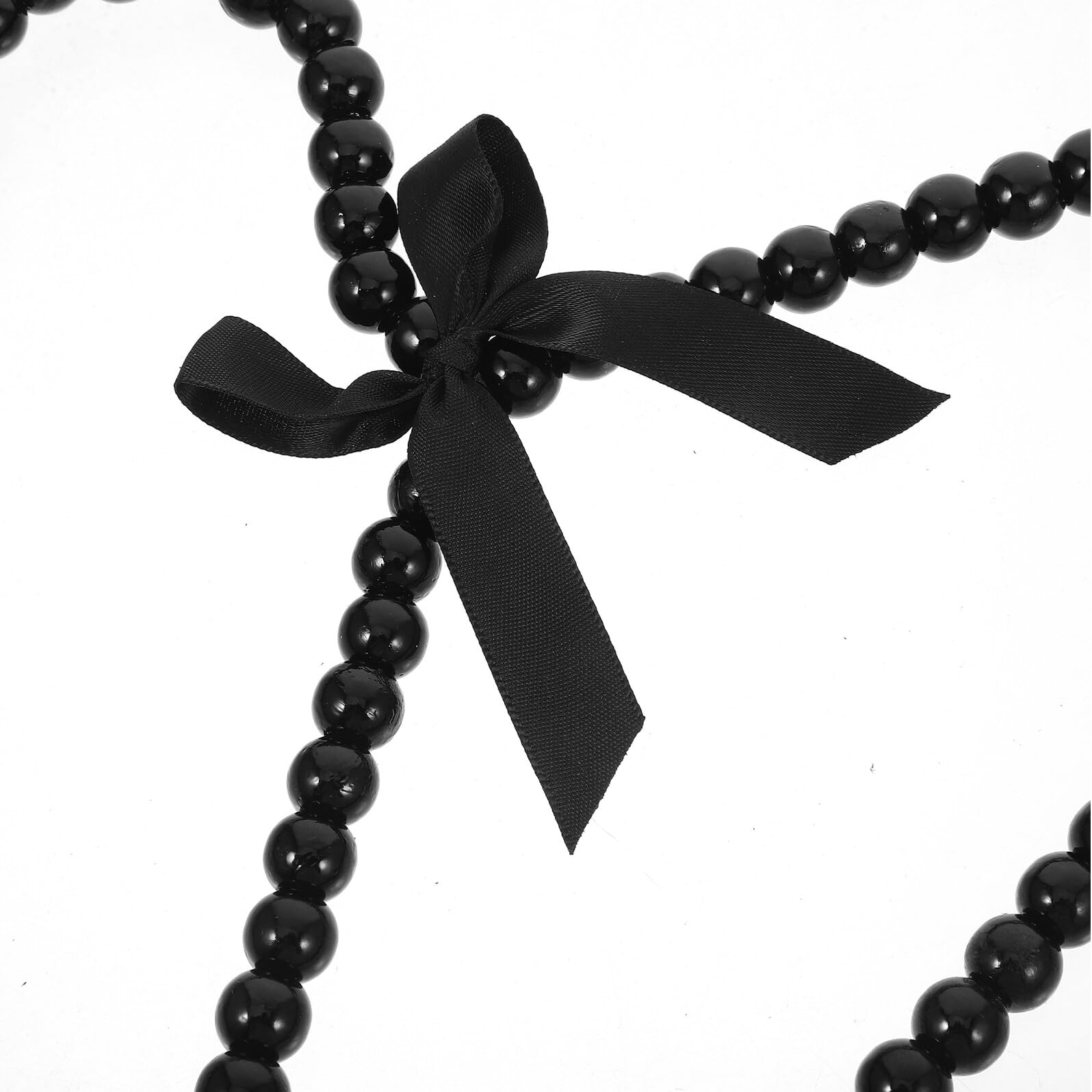 Juego de 12 Perchas de Perlas Negras con Diseño de Lazo para Ropa de Niños y Bebés, Perchas Elegantes de Plástico Ahorradoras de Espacio para Casa de Muñecas
