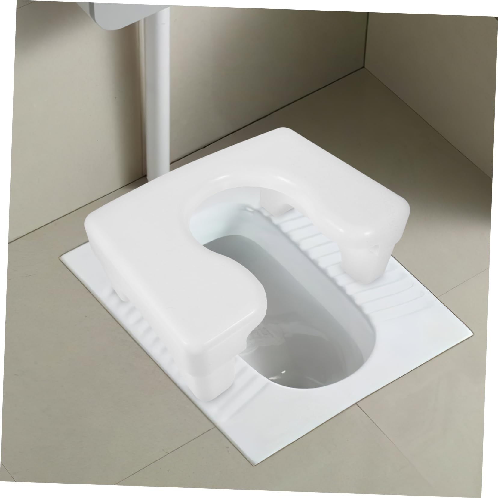 SHINEOFI Sgabello per Wc in Pp Bianco Antiscivolo e Portante Design Semplice e Stile Elegante per Bagno Familiare