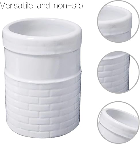 Miniatura 3 de Porta cepillos de dientes de cerámica para baño, vaso de baño, soporte para cepillado de dientes, vasos blancos para enjuagarbeber