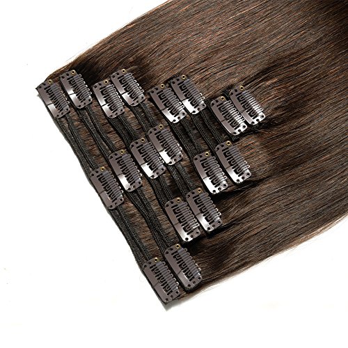 Down Clip in Extensions Human 20" 2 Brown