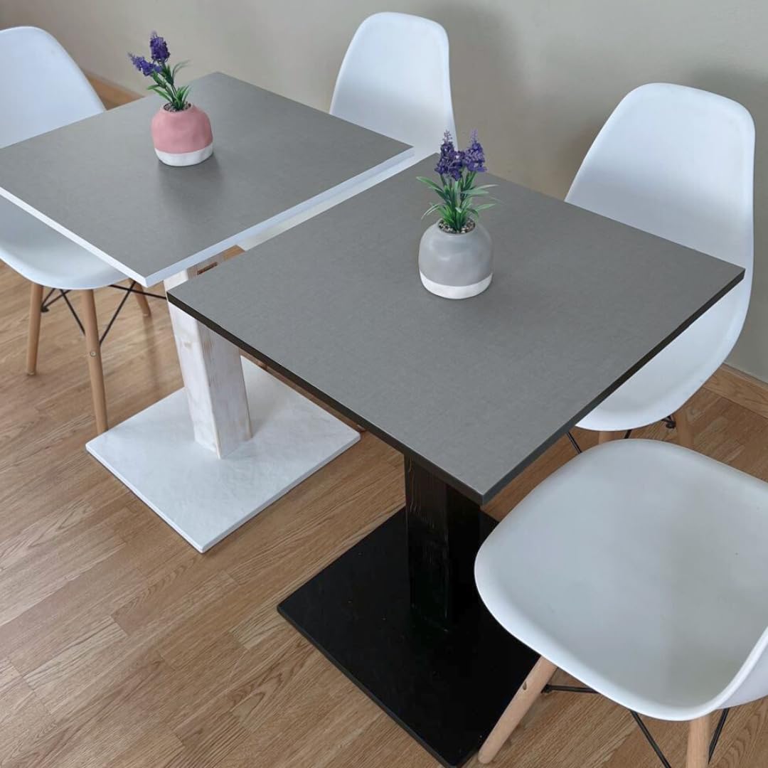 Generico Bar-Tisch | Bistrotisch | quadratisch mit Mittelfuß 60/70/80 cm Arena FT62 Stoffoptik - Schwarz, 60 x 60