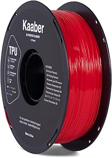 Kaaber TPU Filament 1.75mm Red, Flexible 3D Printer Filament, 1kg Roll Spool, Dimensional Accuracy +/- 0.03mm,Good Compatibility 3D Printer Material TPU Filament
