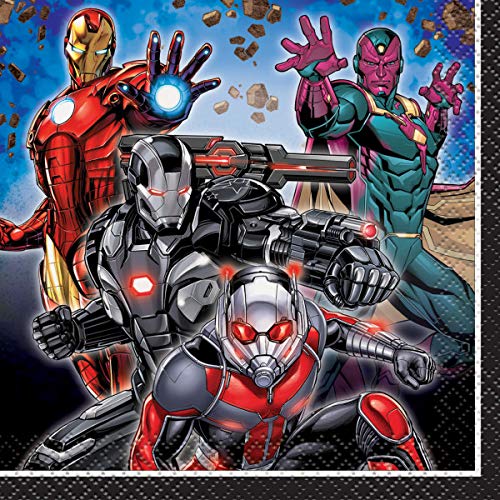Super Hero Avengers Birthday Party Supplies Deluxe Bundle Pack Include Dessert And Lunch Plates, Beverage And Lunch Napkins, Cups, Table Cover, 12 Piece Swirl Hanging Decorations - Bundle For 16 #TOP3