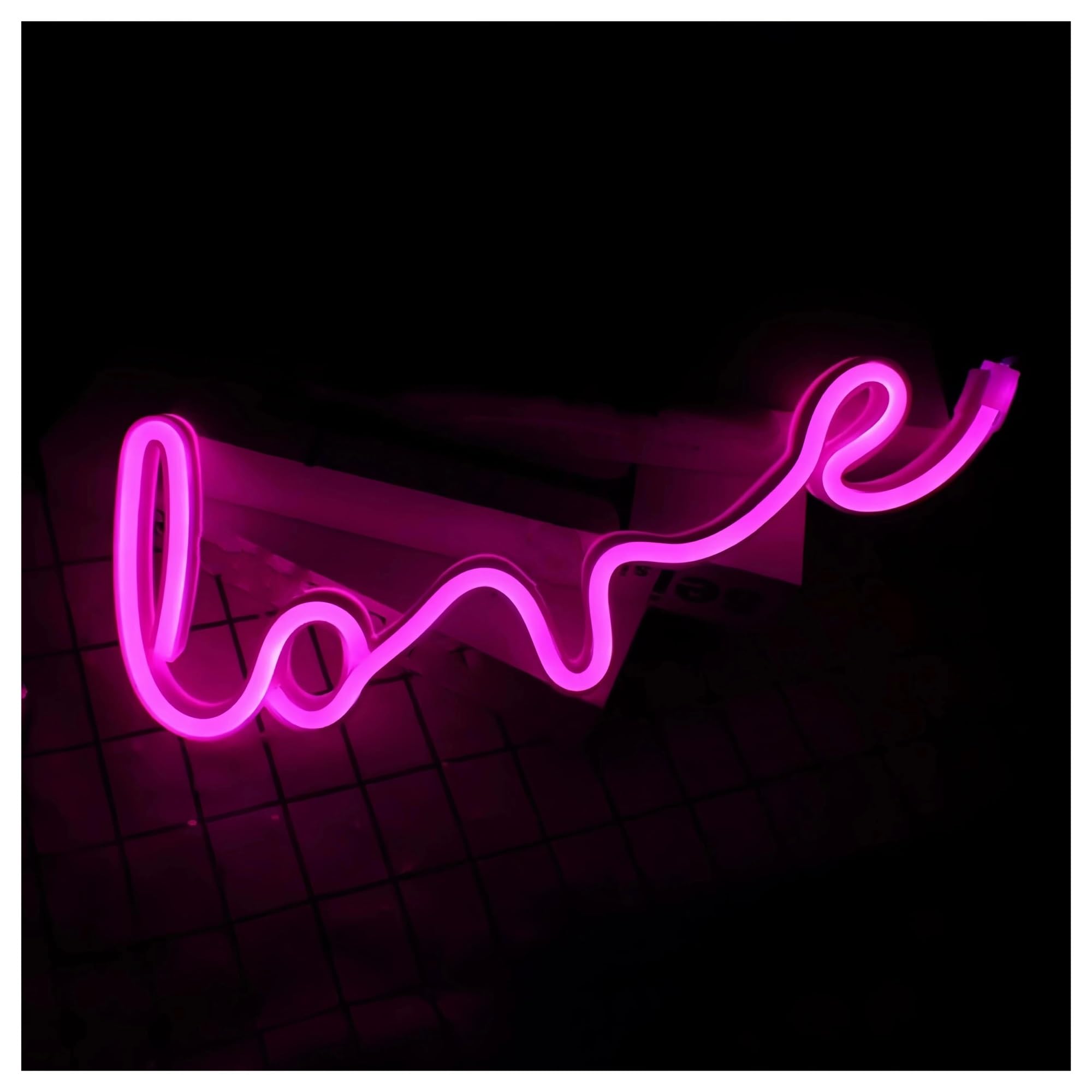 XENITE Luces Art Decoration Christmas Letrero De Neón Love Con Luz LED Y Alimentación USB Para Dormitorio, Boda, San Valentín, Fiesta, Cumpleaños, Decoración Navideña, 35cmx13cm