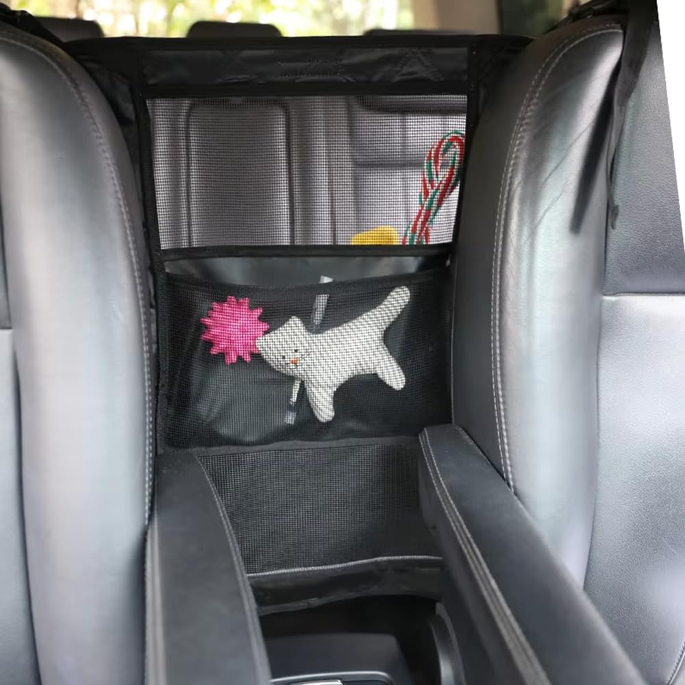 Barrera de coche para mascotas para Cadillac CT4 CT5 CT6 ATS CTS XTS, divisor de asiento de perro para vehículo, red ajustable, resistente, organizador de consola