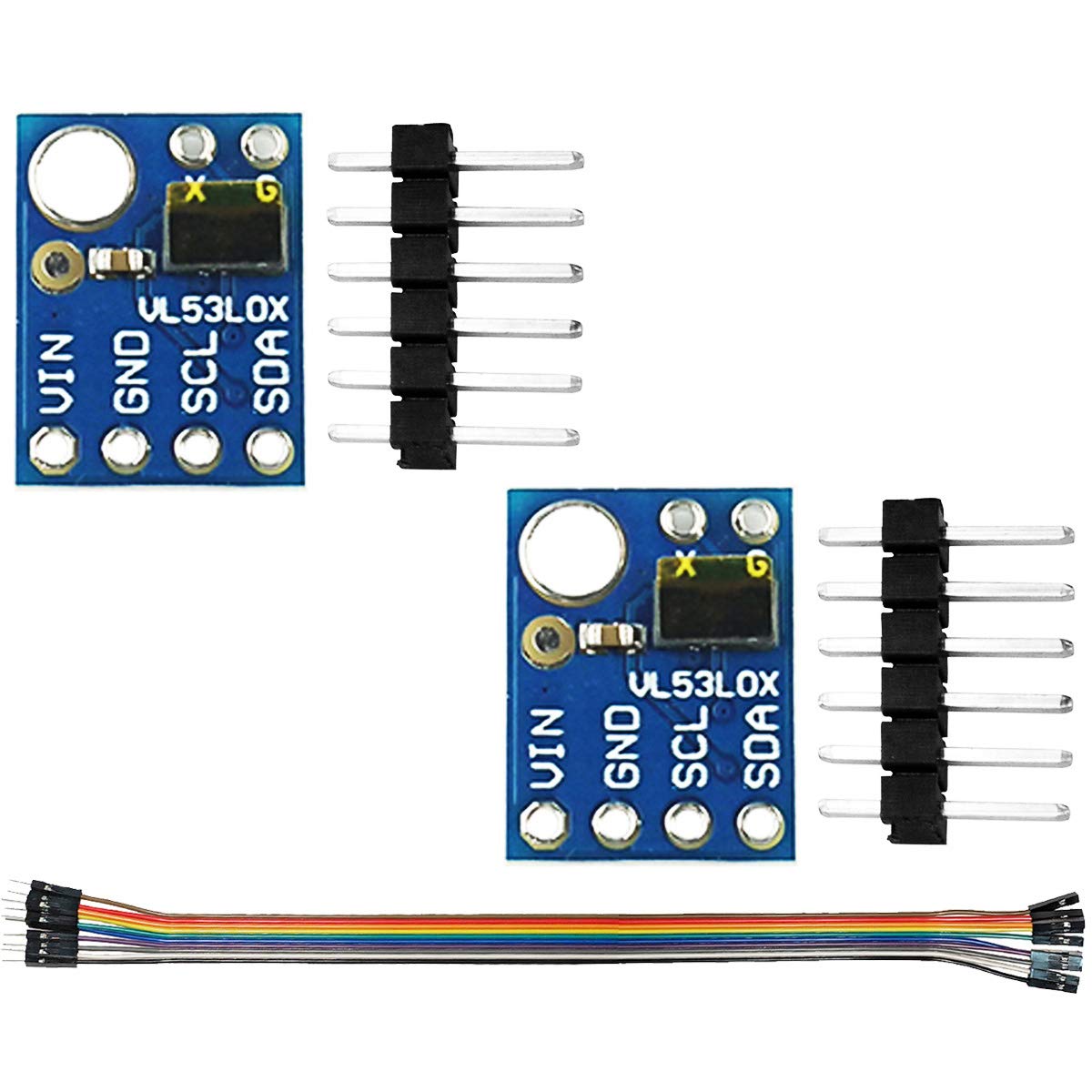 2Pcs Ranging Sensor Module GY-530 VL53L0X Time-of-Flight Laser Ranging Sensor 2.8-5V I2C IIC Interface Communication for Arduino