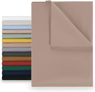 Blumtal® Basic Betttuch 180x275 cm für Matratzen 120x200 cm - Bettlaken ohne Gummi - Oeko-TEX zertifiziertes Betttuch ohne Gummi - Leintuch aus gebürstetem Microfaser- Bettbezug 120x200 cm in Taupe