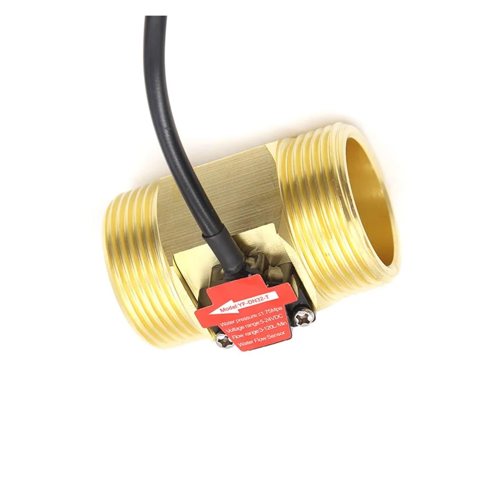 Medidor de flujo digital YF-DN32-T 3-120L/min Sensor de flujo de efecto Hall agua BSP G1 1/4 "extremo roscado DN32 conexión 3% error caudalímetro de turbina con alta precisión