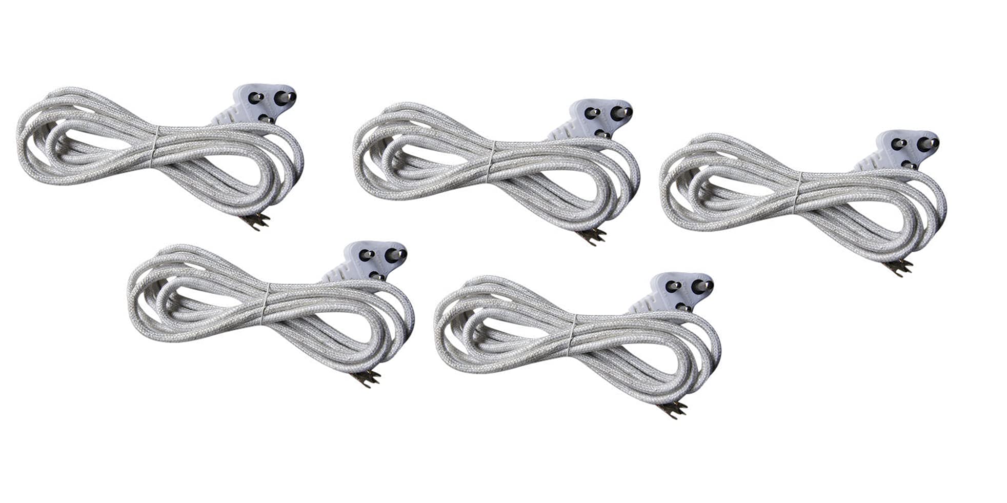 VT - Iron 3Pin AC Power Cotton Cord Wire (Pack of 5)-image-17