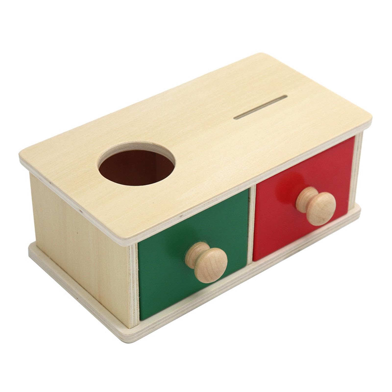 Amazon.co.jp: モンテッソーリ木製引き出しコインボックスおもちゃ 色  