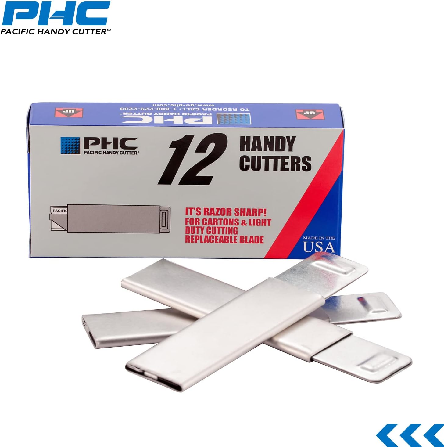 Pacific Handy Cutter Inc. HC100 Handy Box Cutter, Tap Open/Tap Close, 12 per Box, Assorted(Packaging may vary)