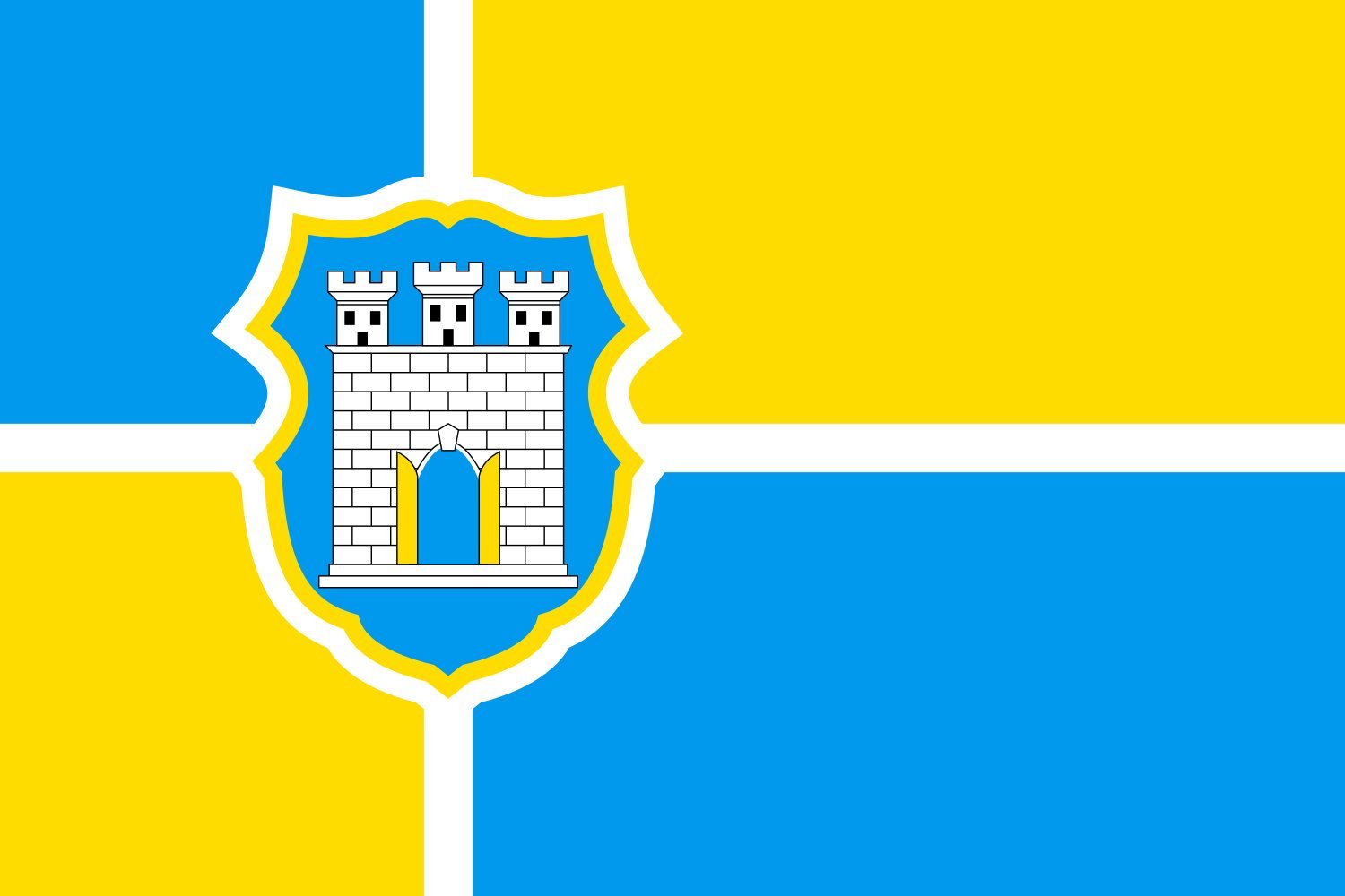 Drapeau Jytomyr Ukraine pavillon paysage grand format pour mairie et mât