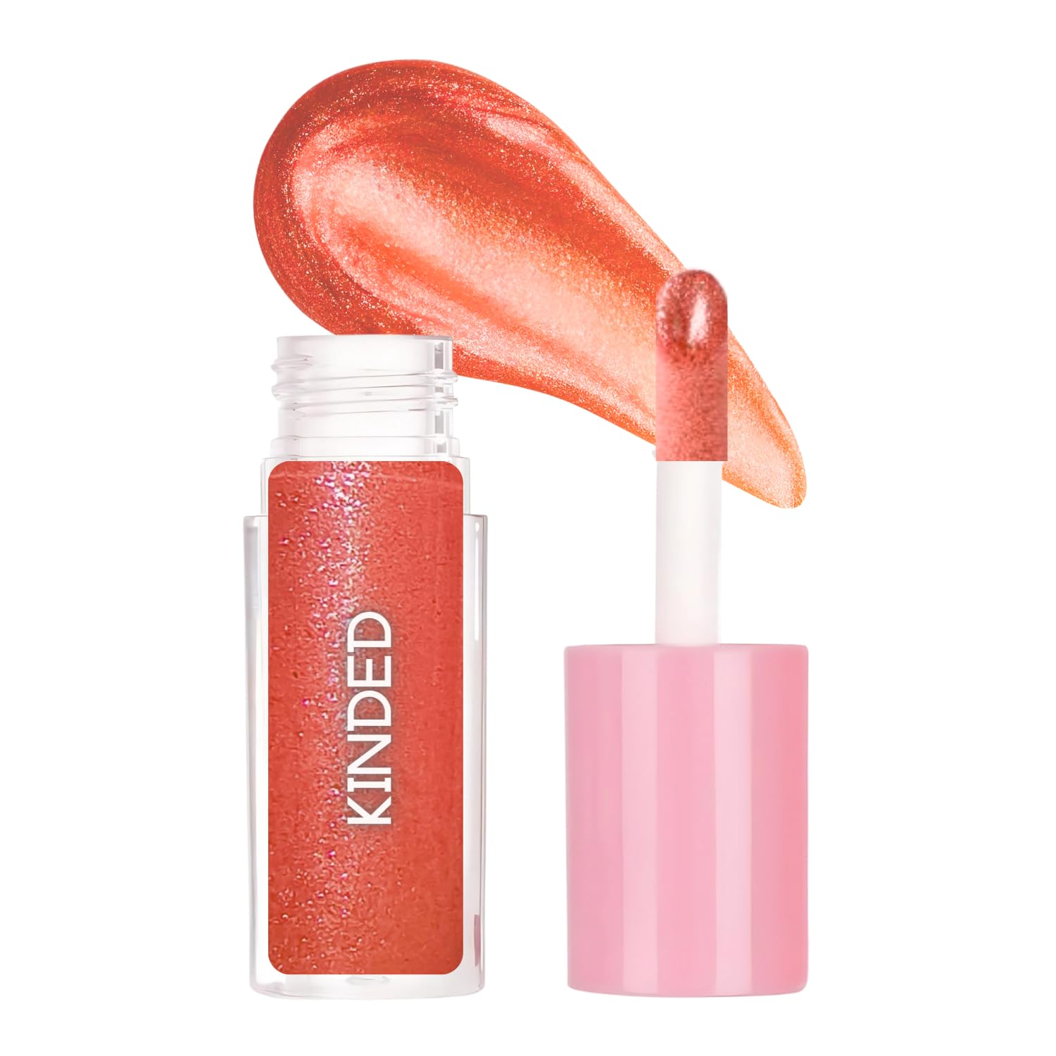 KINDED Sheen Shimmer Lip Gloss Liquid Lip Colour Glossy Shiny Shimmery Glitter Sparkle Bomb for Shining Pout High Shine Hydrating Lips Vitamin E Enriched (5 ml, 06 Daisy Orange)-image-11
