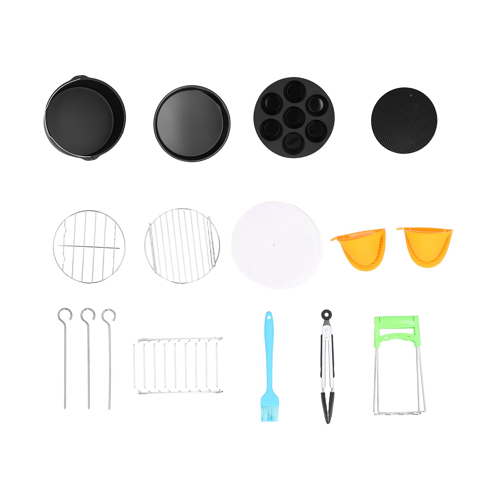 Juego de Accesorios para freidora de Aire, Rejilla para Parrilla, Bandeja para Pizza y Molde para Pasteles