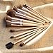 BEAKEY 12pcs Vegan Makeup Brush Set Soft high-density Taklon fibers,durable birch handles,zero shedding,easy to clean,perfect for creating any look