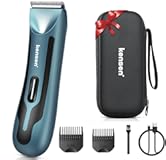 Body Hair Trimmer for Men - Manscape Groin & Pubic Hair Trimmer for Men, Mens Body Shaver with LED Light Travel Case IPX7 Waterproof Wet Dry Use Rechargeable Ball Shavers for Mens Gift (Blue)