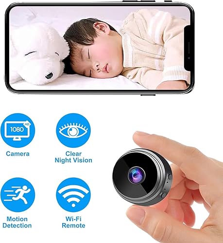 Miniatura 5 de Cámara oculta, 1080P para interiores, mini cámara, cámaras inalámbricas WiFi, niñera para mascotabebé, grabadora de video en vivo con visión