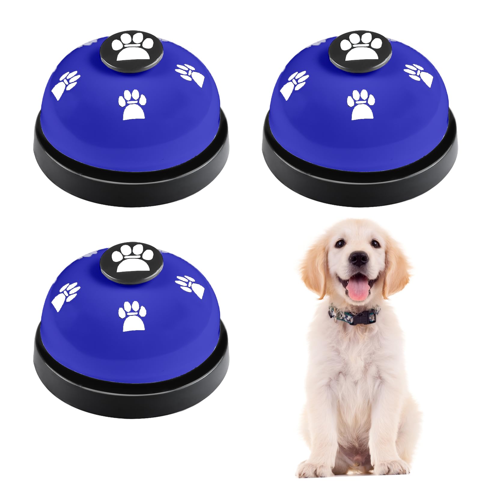 Lcckyeng 3 Pack Dog Doorbells, Pet Training Bells for Outside Potty Training and Communication, Bell for Dog Cat Puppy Interactive Toys (Dark Blue, 3