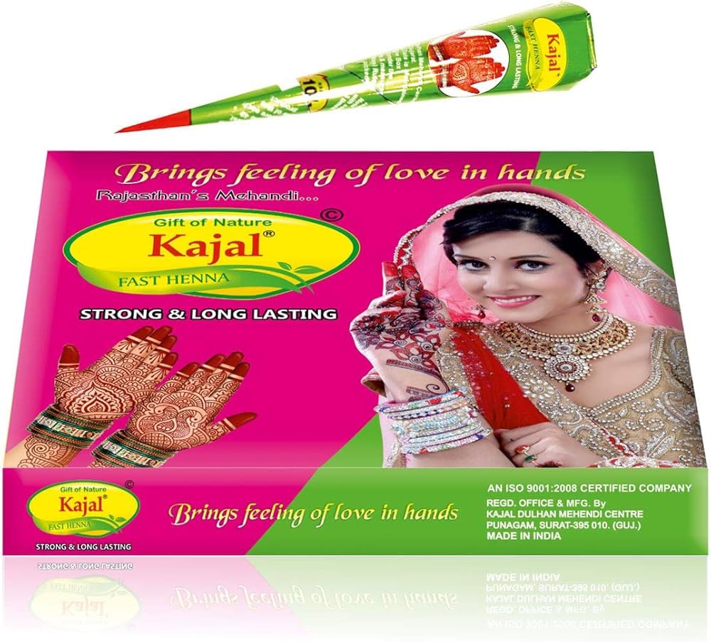 Kajal Fast Color Cone, Strong & Long Lasting, Mehndi for Hands, Natural Henna Paste, Each 30gm, Pack Of 36-image-25