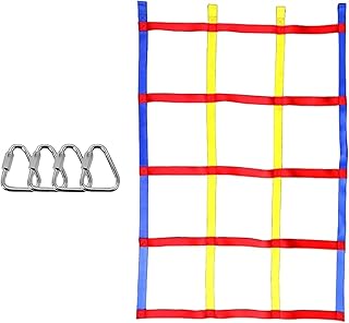 Climbing Cargo Net Climbing Net for Kids Adjustable Climbing Cargo Net Rope Ladder, Outdoor Cargo Webbing Net, for Adventure Game Sports Equipment