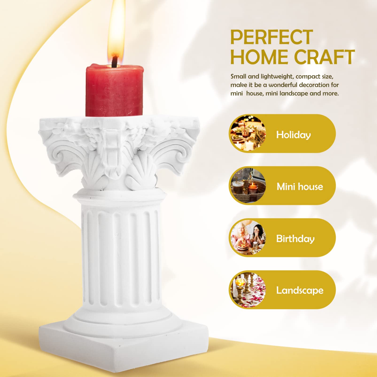 Generic Vintage Decor Garden Roman Pillar Roman Pillar 10pcs Candlestick Desktop Candleholder Photo Micro- Landscape Scene Layout Props Roman Column Candle Holders Mini Candle Holders Home Decor