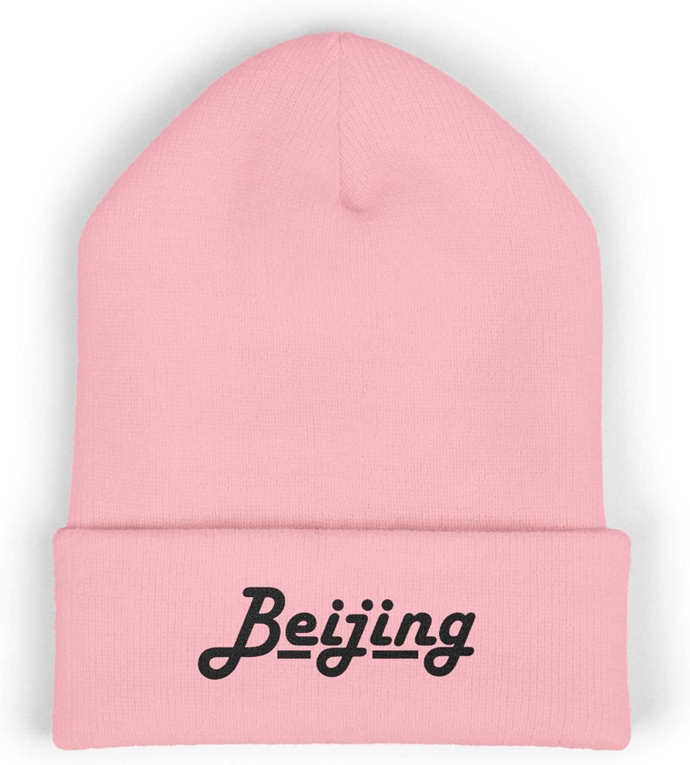 Premium Classic Cuffed Beanie Hat with Embroidery - Beijing